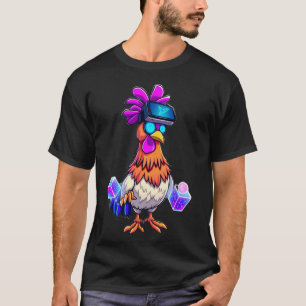 Lustige Hühner-Sonnenbrille Tier spielt Fangen Jun T-Shirt