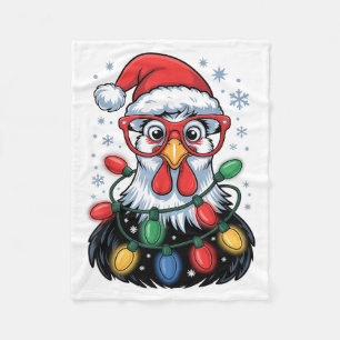 Lustige Hühner-Weihnachtsbaumlichter Santa-Hut Xma Fleecedecke