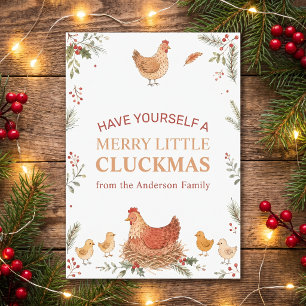Lustige Hühner-Weihnachtsfoto Merry Cluckmas Feiertagskarte