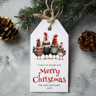 Lustige Hühner Weihnachtsgeschenk-Anhänger anpassb Geschenkanhänger