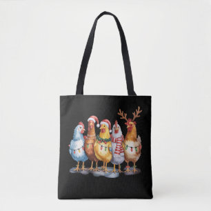 Lustige Hühner-Weihnachtslichter Bauernhof-Tier-We Tasche