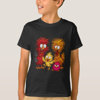 Lustige Hühnerfamilie, verrückte Hühner-Cartoon-Gr T-Shirt
