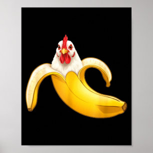 Lustige Hühnerliebhaber Bananen Jungen Mädchen Kin Poster