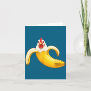 Lustige Hühnerliebhaber-Bananenjungen-Illustration Karte