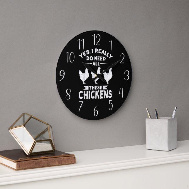 lustige Hühnerliebhaber Wortart Große Uhr (Büro)