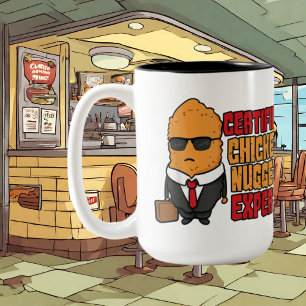 lustige Hühnernugget-Experte hinzufügen Zweifarbige Tasse