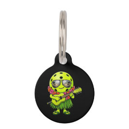 Lustige Hula-Pickleball-Hawaiian-Maskottchen-Grafi Haustiermarke