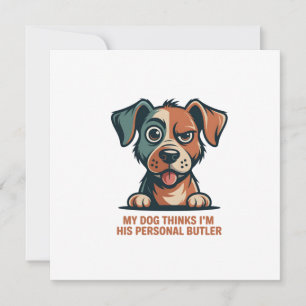 Lustige Hund-Butler-Zitat-Illustration Feiertagskarte