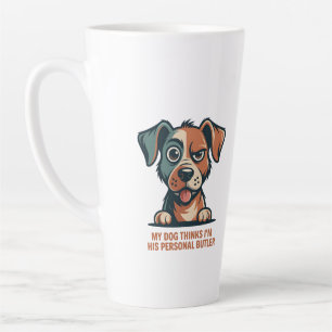 Lustige Hund-Butler-Zitat-Illustration Milchtasse