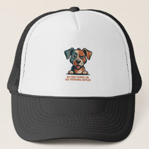 Lustige Hund-Butler-Zitat-Illustration Truckerkappe