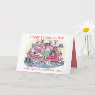 Lustige Hund-Valentinstag-Grußkarte Karte