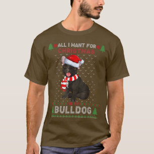 Lustige Hunde Fans Süße Bulldogge Weihnachtsmann H T-Shirt