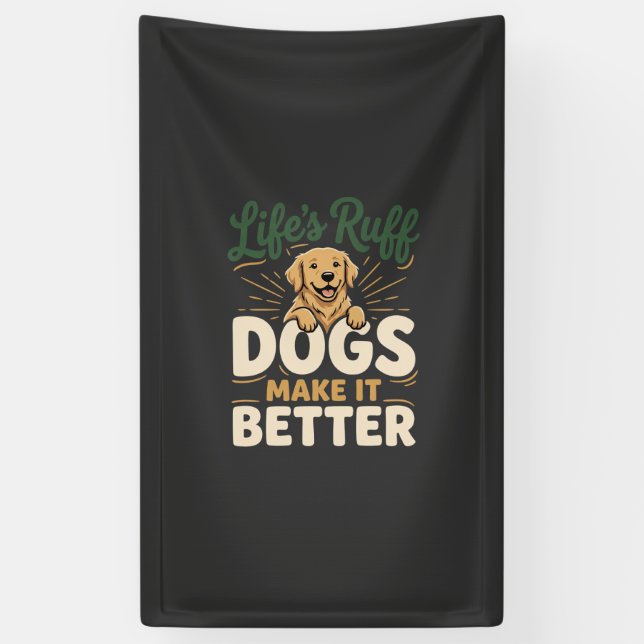 Lustige Hunde machen es besser Banner (Vertikal)