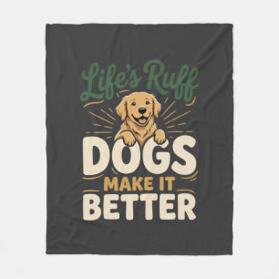 Lustige Hunde machen es besser Fleecedecke