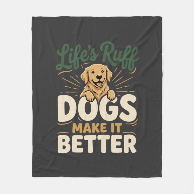 Lustige Hunde machen es besser Fleecedecke (Vorderseite)