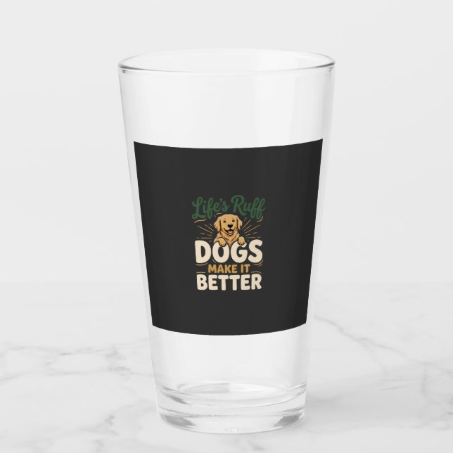Lustige Hunde machen es besser Glas (Vorderseite)