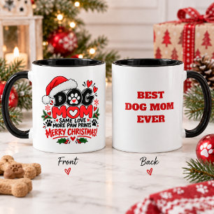 Lustige Hunde-Mama-Weihnachten Pfotenabdrücke Feie Tasse