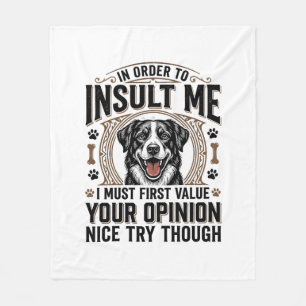 Lustige Hunde Meinung Vintage T-Shirt Design_1 Fleecedecke
