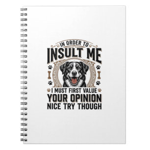 Lustige Hunde Meinung Vintage T-Shirt Design_1 Notizblock