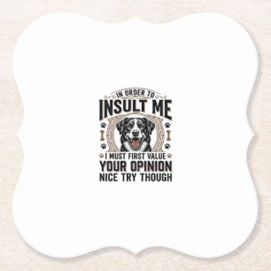 Lustige Hunde Meinung Vintage T-Shirt Design_1 Untersetzer