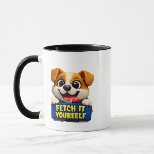 Lustige-Hunde-Tasse 'Hol es dir selbst' Motivation Tasse