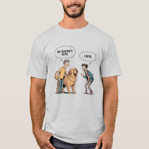 Lustige Hunde-Zitat-Cartoon-Ich-beiße-Humor T-Shirt