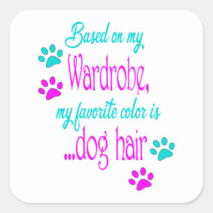 Lustige Hundehaarkleidung, Hunde-Mama-Vater-Fan Quadratischer Aufkleber