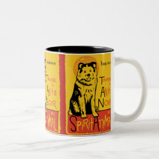 Lustige Hundekaffee-Tasse Akitas niedliche Zweifarbige Tasse