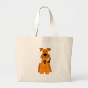 Lustige Hundekunst Airedales Terrier Jumbo Stoffbeutel