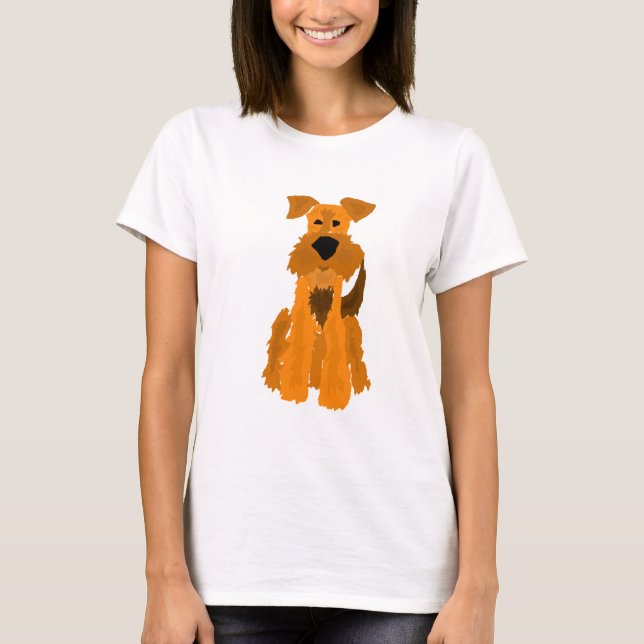 Lustige Hundekunst Airedales Terrier T-Shirt (Vorderseite)