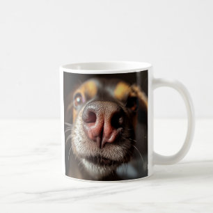 Lustige Hundenase Nahaufnahme Kaffeetasse – Perfek