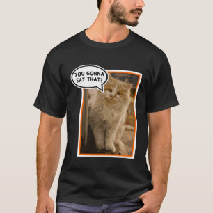 Lustige hungrige Kitty-Katze künstlerisch T-Shirt