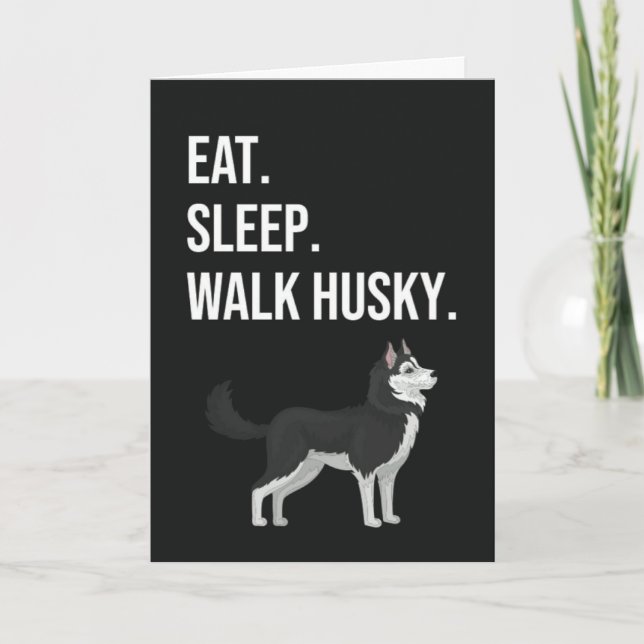 Lustige Husky Karten Welpenhund Blaue Augen Tierbe (Vorderseite)