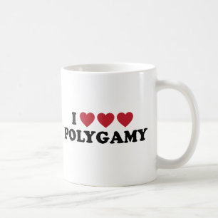 Lustige i-Herz-Polygamie Kaffeetasse