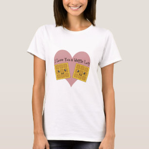 Lustige i-Liebe Sie ein Waffel-Los niedliche T-Shirt