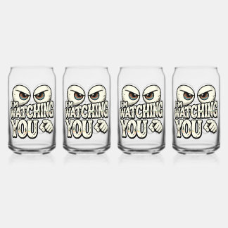 Lustige "ICH BEOBACHTE DICH" Retro-Augen-Kaffeetas Dosenglas