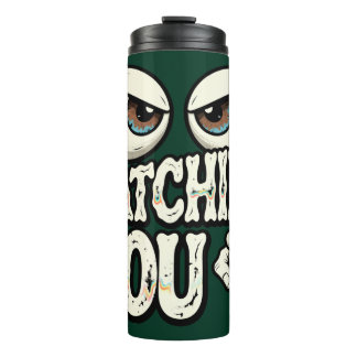 Lustige "ICH BEOBACHTE DICH" Retro-Augen-Kaffeetas Thermosbecher