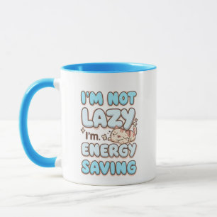 Lustige "Ich bin nicht faul" blaue Blasen-Schrift Tasse