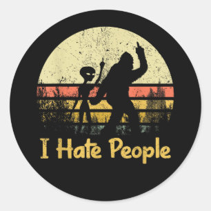 Lustige Ich hasse Leute Damen T-Shirts Runder Aufkleber