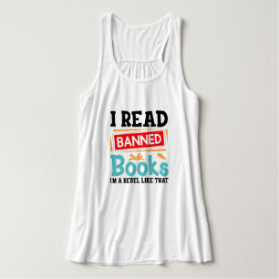Lustige Ich lese verbotene Bücher-Rebellen-Zitat Tank Top