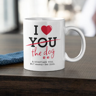 Lustige Ich liebe den Hund Paar Kaffeetasse