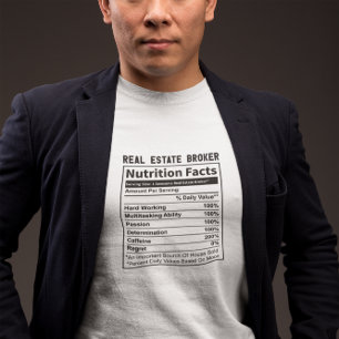 Lustige Immobilienmakler Realtor Nährwertinformati T-Shirt