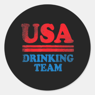 Lustige Independence Day-Kleidung USA Trinkerteam Runder Aufkleber