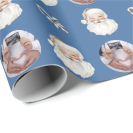 Lustige individuelle Foto-Baby-Ankündigung Weihnac Geschenkpapier