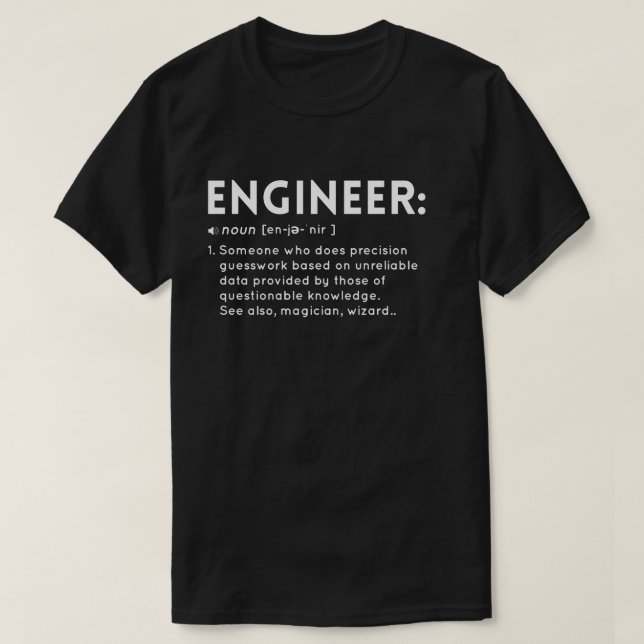 Lustige Ingenieur-Definition T-Shirt (Design vorne)