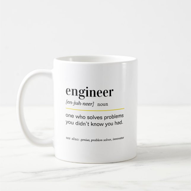 Lustige Ingenieur-Definitionsgeschenk Kaffeetasse (Links)