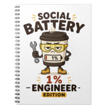 Lustige Ingenieur-Notizbuch-Journal 'Soziale Batte