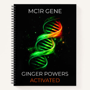 Lustige Ingwer-Kräfte aktiviert Rothaarige DNA Notizbuch