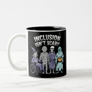 Lustige Inklusion ist nicht gruselig Lehrer Hallow Zweifarbige Tasse
