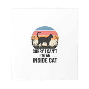 Lustige Innenkatze Vintage Katzenliebhaber Design_ Notizblock